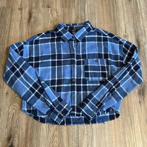 Rue21 Blue Plaid Flannel Long Sleeve Shirt Size Small